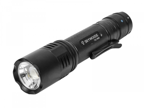 Ручной фонарь SKYWOODS TACTIC, 1800 люмен, USB-Type C, холодный свет, IP67