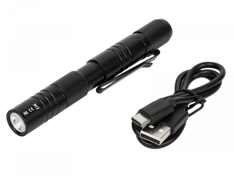 Фонарь-ручка SKYWOODS PENLIGHT FIX P4 Short, 350 люмен, фокусировка луча, Type-C