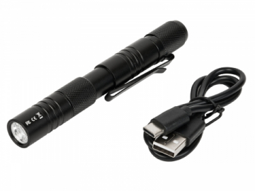 Фонарь-ручка SKYWOODS PENLIGHT FIX P4 Short, 350 люмен, фокусировка луча, Type-C